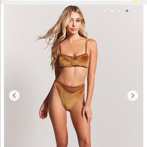 F21 velvet bikini top